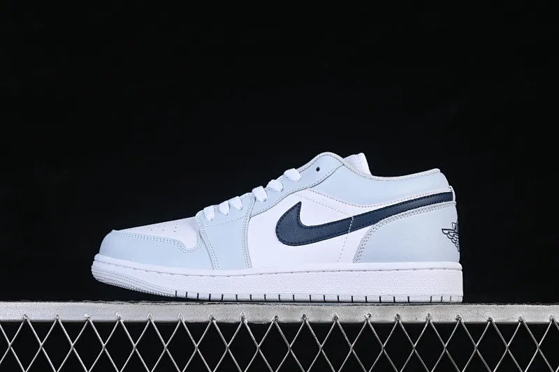 All categories Air Jordan Jordan series basketball shoes Air Jordan 1 Low Air Jordan 1 Low AJ1 Joe 1 white gray blue hook low-top retro cultural basketball shoes 553558-400